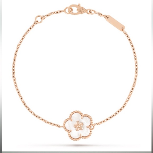 Van Cleef & Arpels 18K Rose Gold MOP Lucky Spring bracelet Plum Blossom - Picture 9 of 13